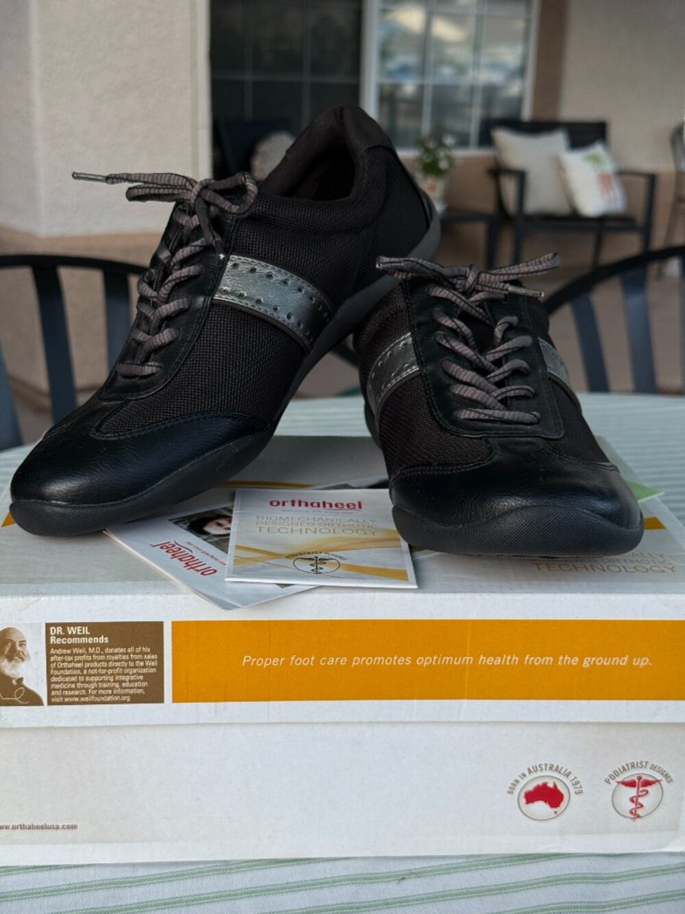 Orthaheel Black Supportive Walking Shoes